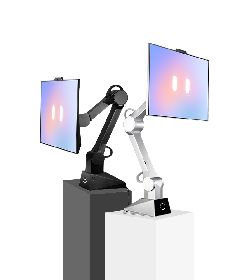 Black and white CyboPal ONE robotic workspaces